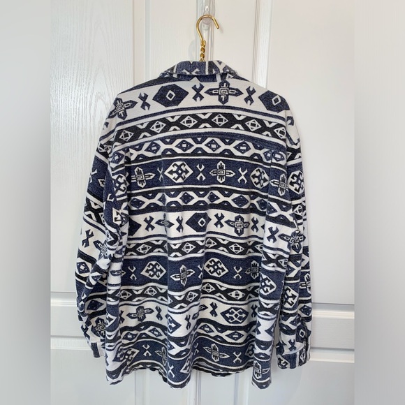 Vintage early 90’s Quiksilver Saltwater Denim Aztec Cotton Jacket L - Picture 7 of 10